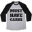 Virgin Teez  Baseball Tee Unisex Tri-Blend Baseball Tee / small / Athletic Gray / Black MUST HAVE CARBS UNISEX TRI-BLEND BASEBALL TEE