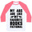 Virgin Teez  Baseball Tee Unisex Classic Baseball Tee / x-small / White/Neon Pink MY ABS ARE LIKE MY FAVORITE BOOK, FICTIONAL UNISEX CLASSIC BASEBALL TEE