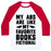 Virgin Teez  Baseball Tee Unisex Classic Baseball Tee / x-small / White/Red MY ABS ARE LIKE MY FAVORITE BOOK, FICTIONAL UNISEX CLASSIC BASEBALL TEE