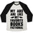 Virgin Teez  Baseball Tee Unisex Tri-Blend Baseball Tee / small / Oatmeal / Black MY ABS ARE LIKE MY FAVORITE BOOK, FICTIONAL UNISEX TRI-BLEND BASEBALL TEE