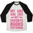 Virgin Teez  Baseball Tee Unisex Tri-Blend Baseball Tee / small / Oatmeal / Black MY ABS ARE LIKE MY FAVORITE BOOKS, FICTIONAL (PINK) UNISEX TRI-BLEND BASEBALL TEE