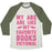 Virgin Teez  Baseball Tee Unisex Tri-Blend Baseball Tee / small / Oatmeal / Moss MY ABS ARE LIKE MY FAVORITE BOOKS, FICTIONAL (PINK) UNISEX TRI-BLEND BASEBALL TEE