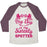 Virgin Teez  Baseball Tee Unisex Tri-Blend Baseball Tee / small / Oatmeal / Maroon MY BIG IS MY SISTERLY SPOTTER UNISEX TRI-BLEND BASEBALL TEE