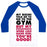 Virgin Teez  Baseball Tee Unisex Classic Baseball Tee / x-small / White/Blue MY BIKINI SAYS GYM BUT MY SWEATPANTS SAY COUCH UNISEX CLASSIC BASEBALL TEE