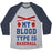 Virgin Teez  Baseball Tee Unisex Tri-Blend Baseball Tee / small / Athletic Gray / Navy MY BLOOD TYPE IS BASEBALL UNISEX TRI-BLEND BASEBALL TEE