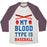 Virgin Teez  Baseball Tee Unisex Tri-Blend Baseball Tee / small / Oatmeal / Maroon MY BLOOD TYPE IS BASEBALL UNISEX TRI-BLEND BASEBALL TEE
