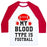 Virgin Teez  Baseball Tee Unisex Classic Baseball Tee / x-small / White/Red MY BLOOD TYPE IS FOOTBALL UNISEX CLASSIC BASEBALL TEE