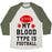 Virgin Teez  Baseball Tee Unisex Tri-Blend Baseball Tee / small / Oatmeal / Moss MY BLOOD TYPE IS FOOTBALL UNISEX TRI-BLEND BASEBALL TEE