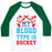 Virgin Teez  Baseball Tee Unisex Classic Baseball Tee / x-small / White/Dark Green MY BLOOD TYPE IS HOCKEY UNISEX CLASSIC BASEBALL TEE