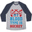Virgin Teez  Baseball Tee Unisex Tri-Blend Baseball Tee / small / Athletic Gray / Navy MY BLOOD TYPE IS HOCKEY UNISEX TRI-BLEND BASEBALL TEE