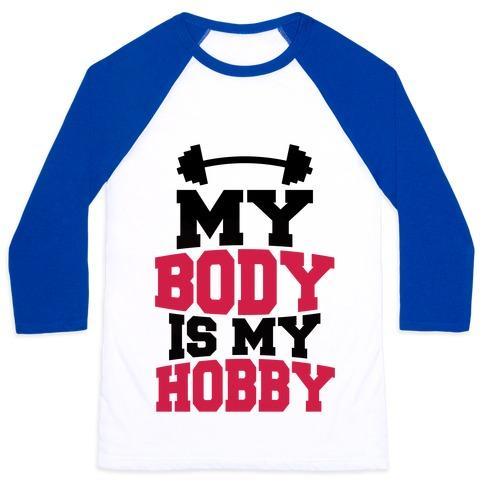 Virgin Teez  Baseball Tee Unisex Classic Baseball Tee / x-small / White/Blue MY BODY IS MY HOBBY UNISEX CLASSIC BASEBALL TEE