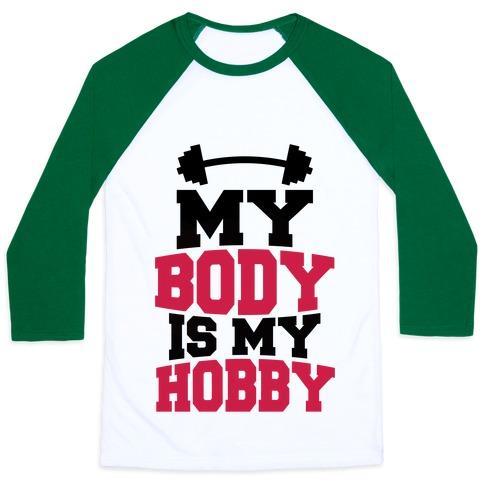 Virgin Teez  Baseball Tee Unisex Classic Baseball Tee / x-small / White/Dark Green MY BODY IS MY HOBBY UNISEX CLASSIC BASEBALL TEE