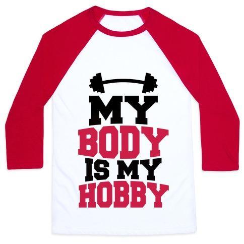 Virgin Teez  Baseball Tee Unisex Classic Baseball Tee / x-small / White/Red MY BODY IS MY HOBBY UNISEX CLASSIC BASEBALL TEE
