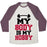 Virgin Teez  Baseball Tee Unisex Tri-Blend Baseball Tee / small / Oatmeal / Maroon MY BODY IS MY HOBBY UNISEX TRI-BLEND BASEBALL TEE