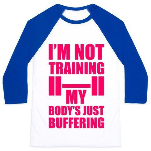 Virgin Teez  Baseball Tee Unisex Classic Baseball Tee / x-small / White/Blue MY BODY'S JUST BUFFERING UNISEX CLASSIC BASEBALL TEE