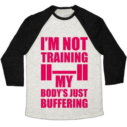 Virgin Teez  Baseball Tee Unisex Tri-Blend Baseball Tee / small / Oatmeal / Black MY BODY'S JUST BUFFERING UNISEX TRI-BLEND BASEBALL TEE
