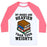 Virgin Teez  Baseball Tee Unisex Classic Baseball Tee / x-small / White/Neon Pink MY BOOKS ARE HEAVIER THAN YOUR WEIGHTS UNISEX CLASSIC BASEBALL TEE