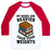 Virgin Teez  Baseball Tee Unisex Classic Baseball Tee / x-small / White/Red MY BOOKS ARE HEAVIER THAN YOUR WEIGHTS UNISEX CLASSIC BASEBALL TEE