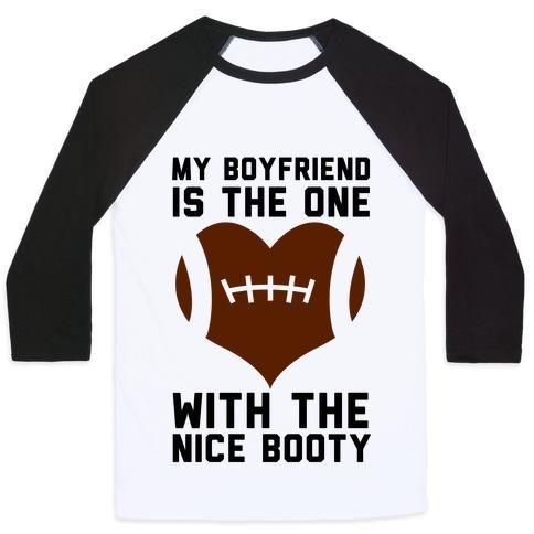Virgin Teez  Baseball Tee Unisex Classic Baseball Tee / x-small / White/Black MY BOYFRIEND IS THE ONE UNISEX CLASSIC BASEBALL TEE