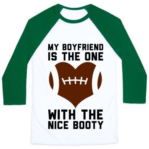 Virgin Teez  Baseball Tee Unisex Classic Baseball Tee / x-small / White/Dark Green MY BOYFRIEND IS THE ONE UNISEX CLASSIC BASEBALL TEE