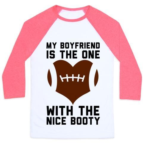 Virgin Teez  Baseball Tee Unisex Classic Baseball Tee / x-small / White/Neon Pink MY BOYFRIEND IS THE ONE UNISEX CLASSIC BASEBALL TEE