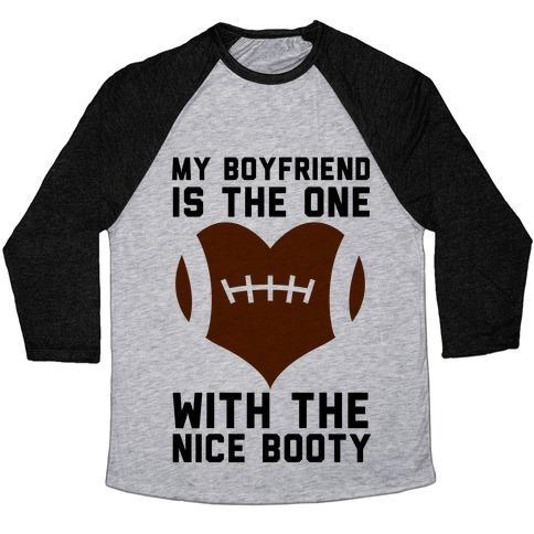 Virgin Teez  Baseball Tee Unisex Tri-Blend Baseball Tee / small / Athletic Gray / Black MY BOYFRIEND IS THE ONE UNISEX TRI-BLEND BASEBALL TEE