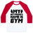 Virgin Teez  Baseball Tee Unisex Classic Baseball Tee / x-small / White/Red MY BOYFRIEND'S NAME IS GYM UNISEX CLASSIC BASEBALL TEE