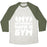 Virgin Teez  Baseball Tee Unisex Tri-Blend Baseball Tee / small / Oatmeal / Moss MY BOYFRIEND'S NAME IS GYM UNISEX TRI-BLEND BASEBALL TEE