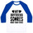Virgin Teez  Baseball Tee Unisex Classic Baseball Tee / x-small / White/Blue MY BOYFRIEND SCORES MORE THAN YOURS (FOOTBALL) UNISEX CLASSIC BASEBALL TEE