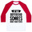 Virgin Teez  Baseball Tee Unisex Classic Baseball Tee / x-small / White/Red MY BOYFRIEND SCORES MORE THAN YOURS (FOOTBALL) UNISEX CLASSIC BASEBALL TEE