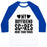 Virgin Teez  Baseball Tee Unisex Classic Baseball Tee / x-small / White/Blue MY BOYFRIEND SCORES MORE THAN YOURS (SOCCER) UNISEX CLASSIC BASEBALL TEE