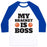 Virgin Teez  Baseball Tee Unisex Classic Baseball Tee / x-small / White/Blue MY BRACKET IS BOSS UNISEX CLASSIC BASEBALL TEE