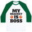 Virgin Teez  Baseball Tee Unisex Classic Baseball Tee / x-small / White/Dark Green MY BRACKET IS BOSS UNISEX CLASSIC BASEBALL TEE