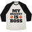 Virgin Teez  Baseball Tee Unisex Tri-Blend Baseball Tee / small / Oatmeal / Black MY BRACKET IS BOSS UNISEX TRI-BLEND BASEBALL TEE