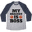 Virgin Teez  Baseball Tee Unisex Tri-Blend Baseball Tee / small / Athletic Gray / Navy MY BRACKET IS BOSS UNISEX TRI-BLEND BASEBALL TEE