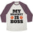 Virgin Teez  Baseball Tee Unisex Tri-Blend Baseball Tee / small / Oatmeal / Maroon MY BRACKET IS BOSS UNISEX TRI-BLEND BASEBALL TEE