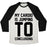 Virgin Teez  Baseball Tee Unisex Tri-Blend Baseball Tee / small / Oatmeal / Black MY CARDIO IS JUMPING TO CONCLUSIONS UNISEX TRI-BLEND BASEBALL TEE