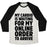 Virgin Teez  Baseball Tee Unisex Tri-Blend Baseball Tee / small / Oatmeal / Black MY CARDIO IS WAITING FOR MY ONLINE ORDER TO ARRIVE UNISEX TRI-BLEND BASEBALL TEE