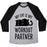 Virgin Teez  Baseball Tee Unisex Tri-Blend Baseball Tee / small / Athletic Gray / Black MY CAT IS MY WORKOUT PARTNER UNISEX TRI-BLEND BASEBALL TEE