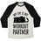 Virgin Teez  Baseball Tee Unisex Tri-Blend Baseball Tee / small / Oatmeal / Black MY CAT IS MY WORKOUT PARTNER UNISEX TRI-BLEND BASEBALL TEE