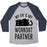 Virgin Teez  Baseball Tee Unisex Tri-Blend Baseball Tee / small / Athletic Gray / Navy MY CAT IS MY WORKOUT PARTNER UNISEX TRI-BLEND BASEBALL TEE