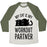 Virgin Teez  Baseball Tee Unisex Tri-Blend Baseball Tee / small / Oatmeal / Moss MY CAT IS MY WORKOUT PARTNER UNISEX TRI-BLEND BASEBALL TEE