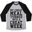 Virgin Teez  Baseball Tee Unisex Tri-Blend Baseball Tee / small / Athletic Gray / Black MY CHEAT MEAL TURNED INTO A CHEAT WEEK UNISEX TRI-BLEND BASEBALL TEE