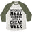 Virgin Teez  Baseball Tee Unisex Tri-Blend Baseball Tee / small / Oatmeal / Moss MY CHEAT MEAL TURNED INTO A CHEAT WEEK UNISEX TRI-BLEND BASEBALL TEE