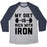 Virgin Teez  Baseball Tee Unisex Tri-Blend Baseball Tee / small / Athletic Gray / Navy MY DIET IS RICH WITH IRON UNISEX TRI-BLEND BASEBALL TEE