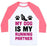 Virgin Teez  Baseball Tee Unisex Classic Baseball Tee / x-small / White/Neon Pink MY DOG IS MY RUNNING PARTNER UNISEX CLASSIC BASEBALL TEE