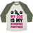 Virgin Teez  Baseball Tee Unisex Tri-Blend Baseball Tee / small / Oatmeal / Moss MY DOG IS MY RUNNING PARTNER UNISEX TRI-BLEND BASEBALL TEE