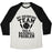 Virgin Teez  Baseball Tee Unisex Tri-Blend Baseball Tee / small / Oatmeal / Black MY DRINKING TEAM HAS A BASEBALL PROBLEM UNISEX TRI-BLEND BASEBALL TEE