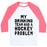 Virgin Teez  Baseball Tee Unisex Classic Baseball Tee / x-small / White/Neon Pink MY DRINKING TEAM HAS A HOCKEY PROBLEM UNISEX CLASSIC BASEBALL TEE