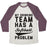 Virgin Teez  Baseball Tee Unisex Tri-Blend Baseball Tee / small / Oatmeal / Maroon MY DRINKING TEAM HAS A SOFTBALL PROBLEM UNISEX TRI-BLEND BASEBALL TEE